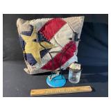Pillow, candle holder and jar
