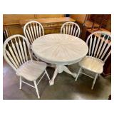 White " distressed" table and 4 chairs