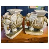 2 large ceramic vintage elephant plant stands