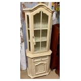 Distressed white hutch with key