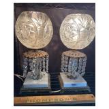Crystal and marble table lamps