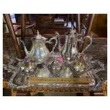 6 piece vintage silver plate tea set