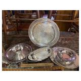 6 pieces of silver plate serving dishes