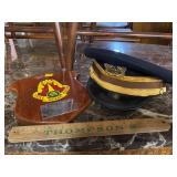 Military hat and plaque