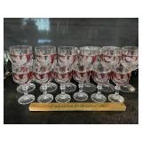 12 HOFBAUER WINE GLASSES RED BIRD BYRDES GERMAN