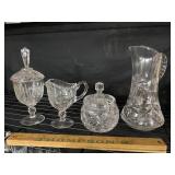 Lot of 4 crystal glassware
