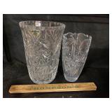 2 LARGE  CRYSTAL  VASES
