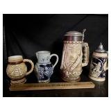 Lot of 4 German steins