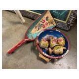 Wood scoop, bowls and cups