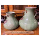 2 pottery vases