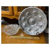 Decorative plate and crystal bowl