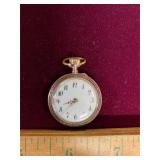 Small open face antique pocket watch 800 silver
