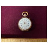 Small antique open faced pocket watch 800 silver