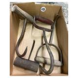 4 Wood Handled Bale Hooks