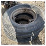 Pair M Tractor Tires & Rims 6.00-16
