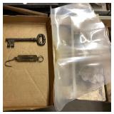Large Cast Iron Key, Hanging Scale, Plastic Boots