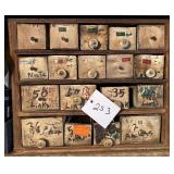Wooden 18 Drawer Organizer - Loaded