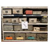 Wooden Shelf w/ Metal Pull Out Bins - Loaded