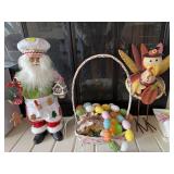 Cooking Santa,Metal Turkey & Easter Decor