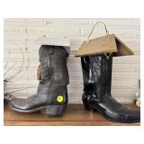 Pair of Cowboy Boot Bird Houses