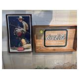 Coke A Cola Metal Sign & Tray