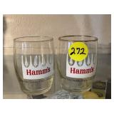 2 - Hamm's Beer Glasses