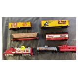 HO Scale Santa Fe Engine & Train Cars