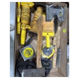 Hatchet, Meas. Tape, Wire Brushes, String