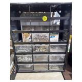 Nut & Bolt Bin w/Contents - Missing Some Drawers