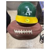 Wilson Football & A's BB Helmet
