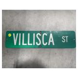Villisca Metal street Sign
