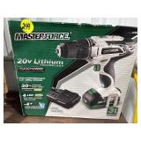 Master Force 1/2" Drill Driver 20 Volt NEW