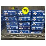 PPU 222 Rem - 15 Boxes /300rds total