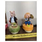 Pair of Pig Music Boxes