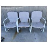 2 Metal Lawn Chairs & 1 Rocker
