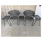 2 Patio Chairs & 3 Stacking Side Tables