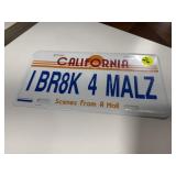California Lisc. Plate I BR8K 4 MALZ
