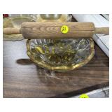 Bowl & Wooden Cracked Rolling Pin
