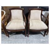 Pair of Occassional Chairs Cream & Tan