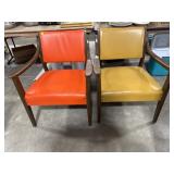 Pair of Occassional Chairs - Orange & Tan