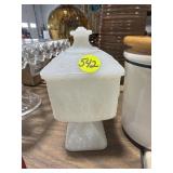 White Covered Candy Dish