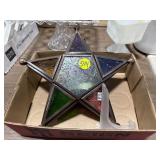 Stained Glass Star w/Candle Inside