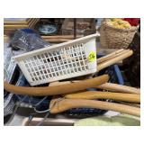 Basket w/Wooden Hangers, Duster, Clothes Pins