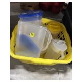 Clothes Basket & Plasticware