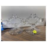 Pair of Glass Candle Holders