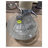 2 Glass Bowls, Syrup Dispensar & Sugar Dispensar