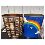 Pair of Metal Waste Paper Cans