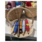 Vintage Spools in a Basket