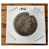 1912 Barber Silver Half Dollar