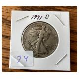 1941 D Walking Liberty Silver Half Dollar